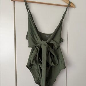 Aerie Green One Piece Swim Suit